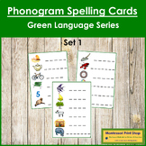 Green: Phonogram Spelling Cards (Set #1) - Montessori Phonics