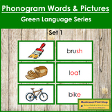 Green: Phonogram Words and Picture Cards (Set #1) - Montes