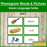 Green: Phonogram Words and Picture Cards Set #1 (PHOTOS) -