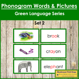 Green: Phonogram Words and Picture Cards (Set #2) - Montes
