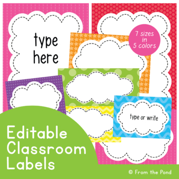 Editable Chalkboard Labels - Brights by From the Pond