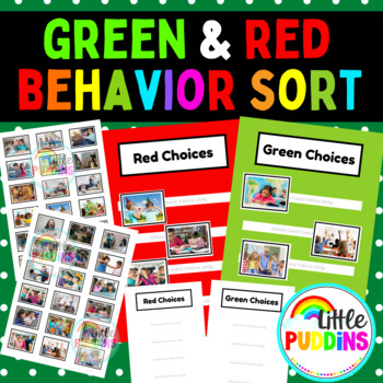 Preview of Green & Red Real Picture Behavior Sort Mats