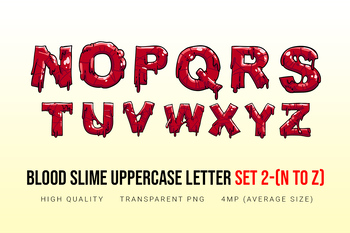 Preview of Green Slime Jelly Uppercase Letter N to Z