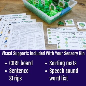 Green Themed Sensory Bin: Speech Therapy Activity by The Dabbling Speechie