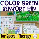 Color Green Sensory Bin Speech Therapy Activity for St. Pa