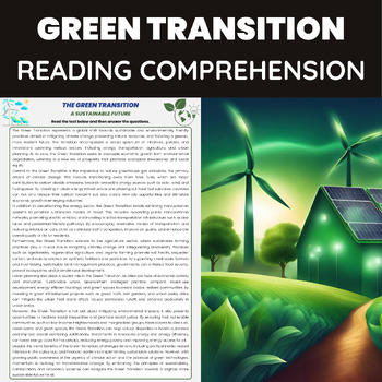 Preview of Green Transition Reading Passage | Climate Change and Sustainable Development