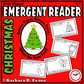 Preview of CHRISTMAS EMERGENT READER Green Tree High Frequency Words Predictable Text