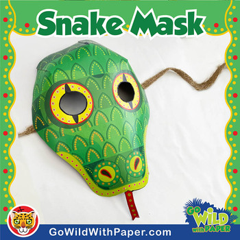 Appel til at være attraktiv Kostbar enhed Green Tree Snake Mask | Printable Craft Activity by Go Wild with Paper