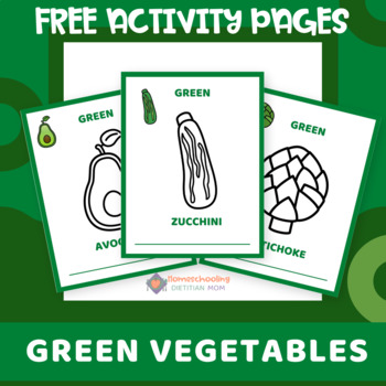 Preview of Green Vegetables Coloring Activities