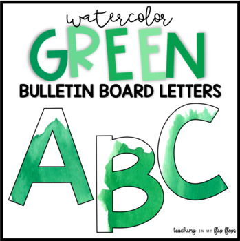 Preview of Green Watercolor Bulletin Board Letters
