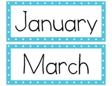 Green and Blue Polka Dot Months Posters