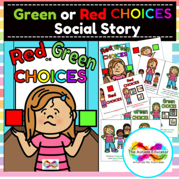Preview of Green and Red Choices Social Story for Autism Special Education Behavior