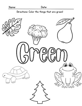 Preview of Green coloring page