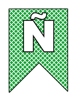 Green pennants with letters - Banderines verdes con letras | TpT