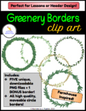 Greenery Borders (Circles) Clip Art Collection