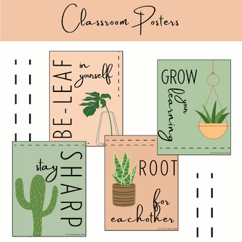 Preview of Greenery Classroom Posters