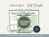 Greenery Substitute Binder - Editable Sub Plan Templates