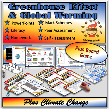 Preview of Greenhouse Effect, Global Warming, Climate Change  Lesson + Board Game