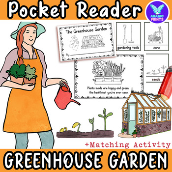 Preview of Greenhouse Garden GAME Pocket Chart Match Vocab Kindergarten NO PREP Activities