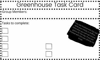 Preview of Greenhouse Task Card