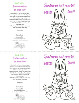 Preview of Greeting Card Colorable “Somebunny hops you get better soon!!”