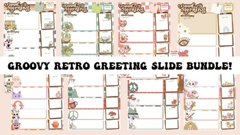 Preview of Greeting Slides Groovy Retro Giant Bundle!