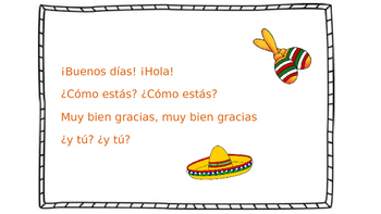 Preview of Greeting Song for Spanish elementary