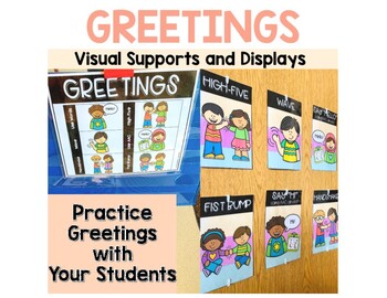 Preview of Greeting Visual Supports for Preschool, Pre-K Special Education