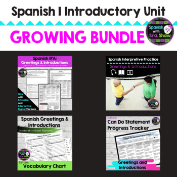Preview of Greetings & Introductions Unit Growing Bundle