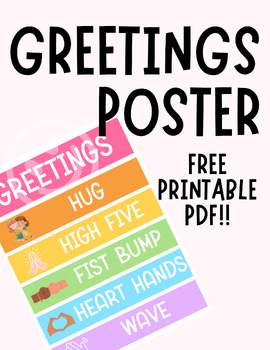 Greetings Poster for Elementary Classroom! by Grace Close | TPT