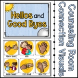 Greetings and Goodbyes Visual Choice Board With Distancing Options