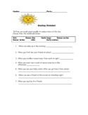 Greetings and introduction Worksheet.
