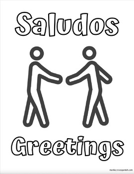 Preview of Greetings in Spanish Coloring Pages Saludos Espanol No Prep Bilingual Resources