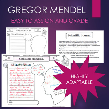 Preview of Gregor Mendel Biography Graphic Organizer Interactive Journal