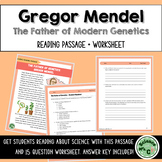Gregor Mendel & Genetics - Reading Passage + Worksheet (Go