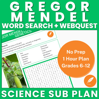 Preview of Gregor Mendel: Peas, Heredity, Genetic Traits, DNA (NO PREP sub) Word Search++