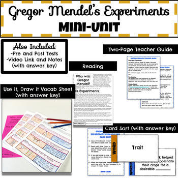 Preview of Gregor Mendel and Heredity Mini Unit