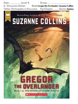 Preview of Gregor the Overland by Suzanne Collins Guided Reading Group/Lit. Discussion Plan