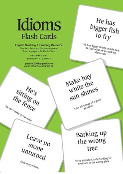 Idiom Pictionary or Charades Set with 70 Different Cards