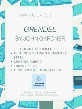 Preview of Grendel by John Gardner: Google Slides for 15 Minute Reading Quizzes