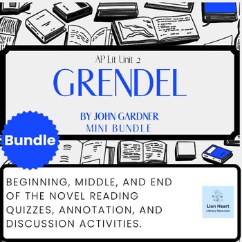 Preview of Grendel by John Gardner Reading Lessons and Activities Mini Bundle