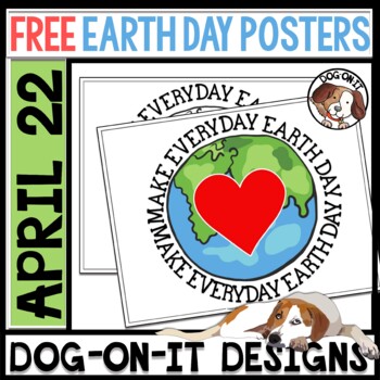 Preview of Earth Day Posters Coloring Page Freebie