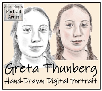 Preview of Greta Thunberg Hand-Drawn Digital Portrait