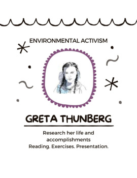Preview of Greta Thunberg - Research Her Life. Leveled Reader. Audio. Speech. Worksheets.