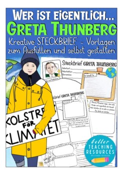 Preview of Greta Thunberg Steckbrief -  Deutsch German fact file Worksheet / Arbeitsblatt