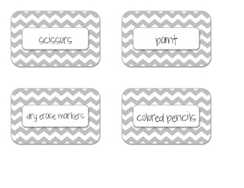 Grey Chevron Supply Labels by Amy Paul | TPT