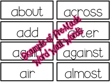 K-3 Word Wall Words