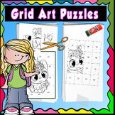 Grid Art Puzzles. Cute Cats: CUT-AND-PASTE INSTRUCTIONS AN