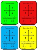 Cartesian Coordinate System - Grid plotting task cards