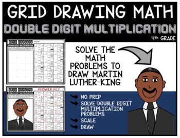 Preview of MARTIN LUTHER KING Grid Drawing Math Puzzle DOUBLE DIGIT MULTIPLICATION